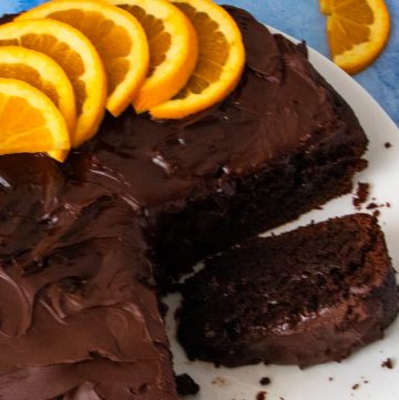 Dark Chocolate Orange Cake sliced