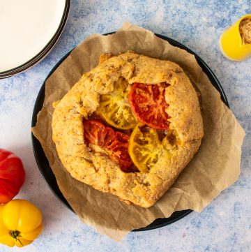 Summer Eggplant Tomato Onion Pie