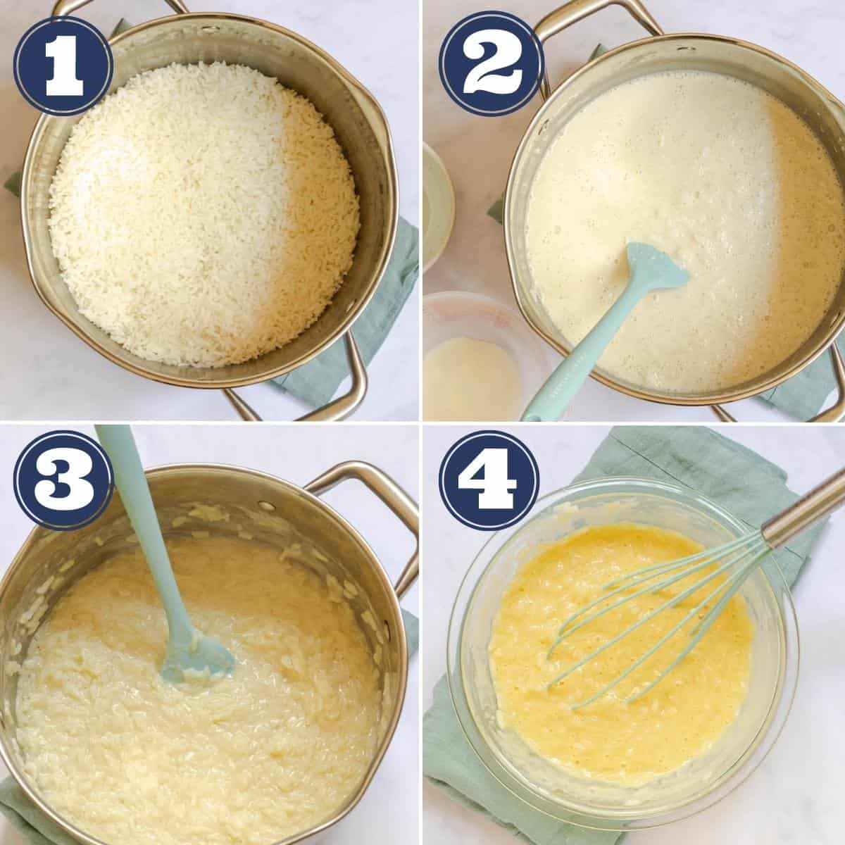 step by step how to make oat milk rice pudding vegan