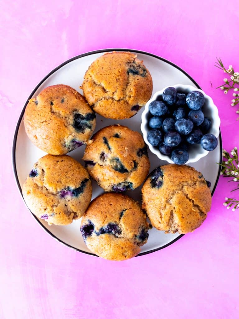 to die for blueberry muffins on plate