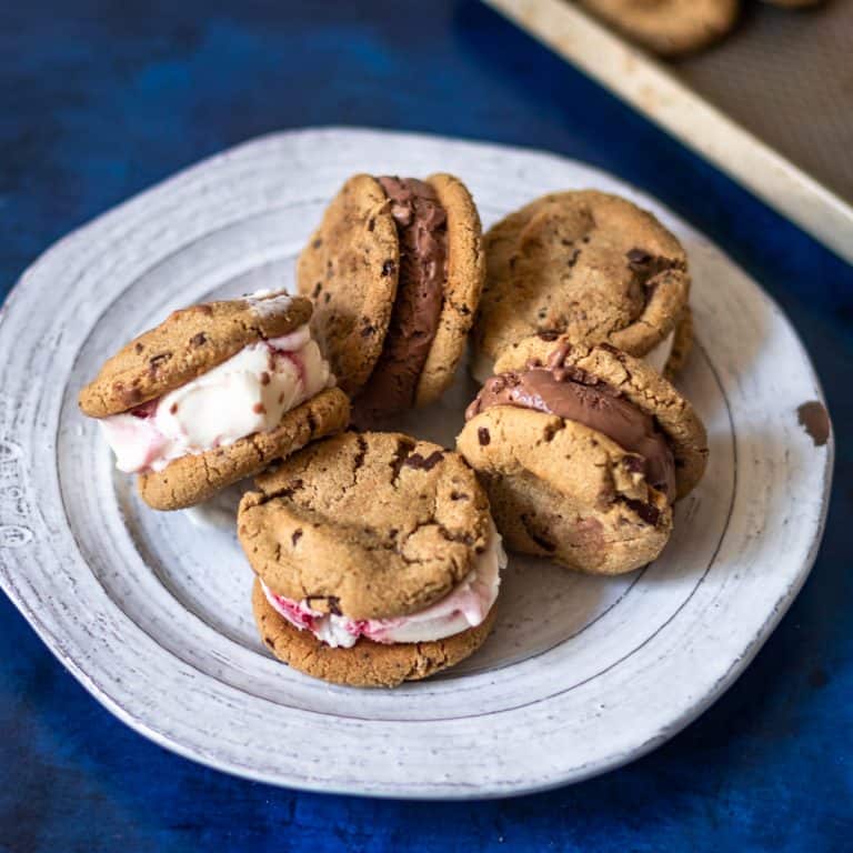 gluten free ice cream sandwiches on a plate