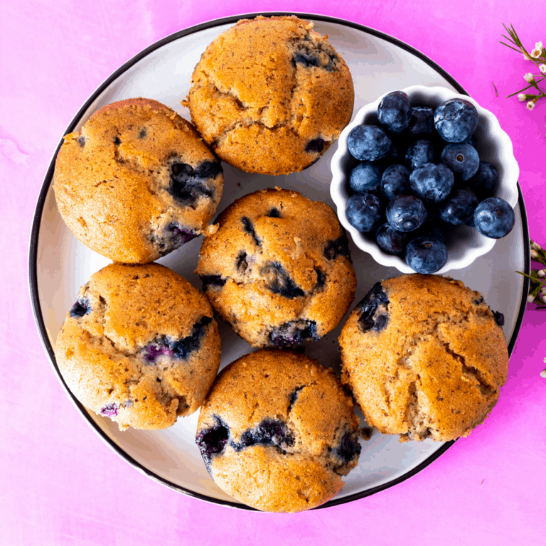 blueberry muffins on a plate
