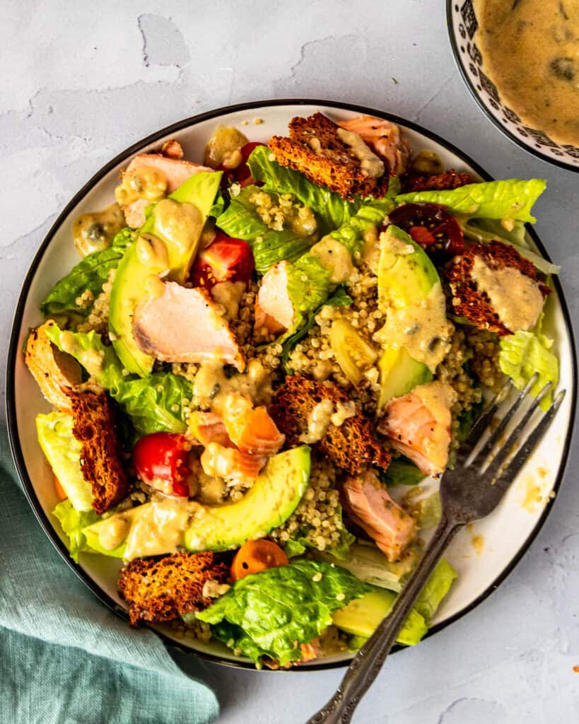 Salmon Quinoa Caesar Salad unclose