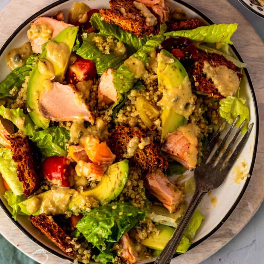 Salmon Quinoa Caesar Salad