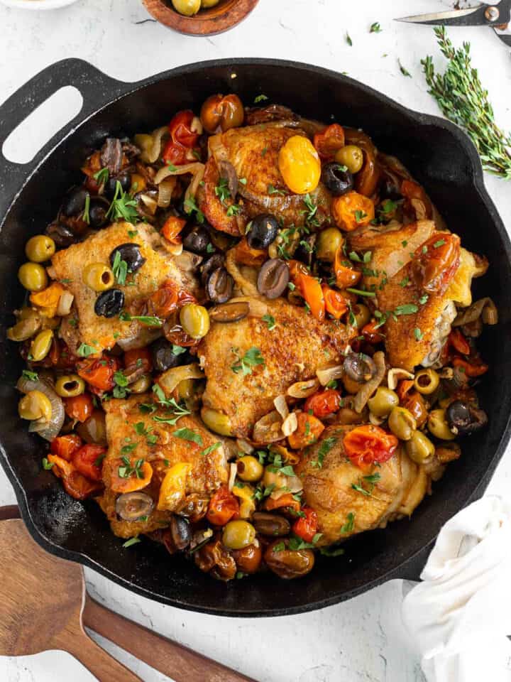 Chicken Thighs with Tomatoes and Olives