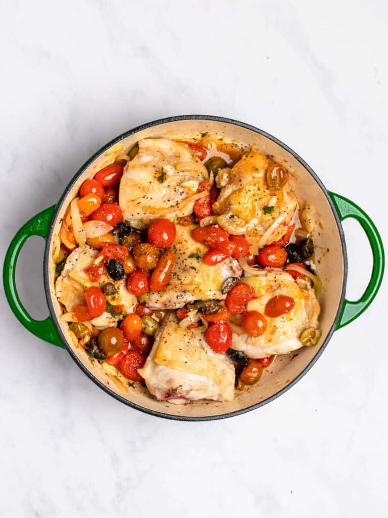 Chicken Thighs with Tomatoes and Olives