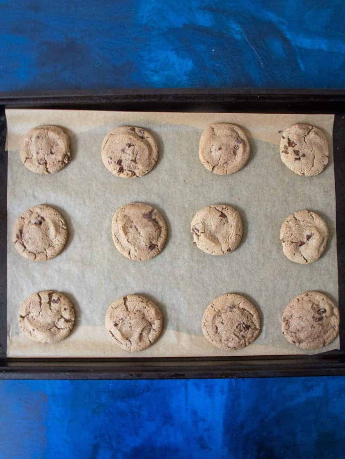 baked gluten free cookies on pan