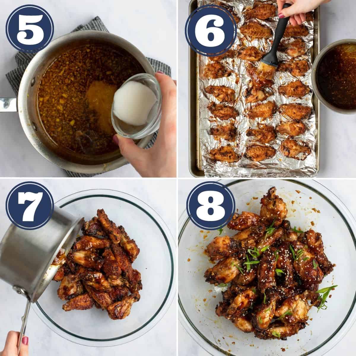 remaining steps to make the soy garlic chicken wing recipe
