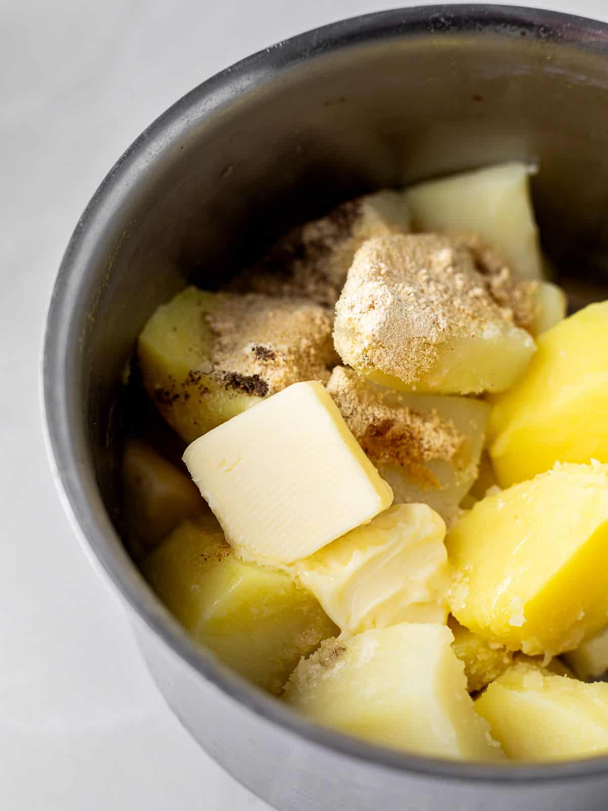 potatoes in a pot with spices 