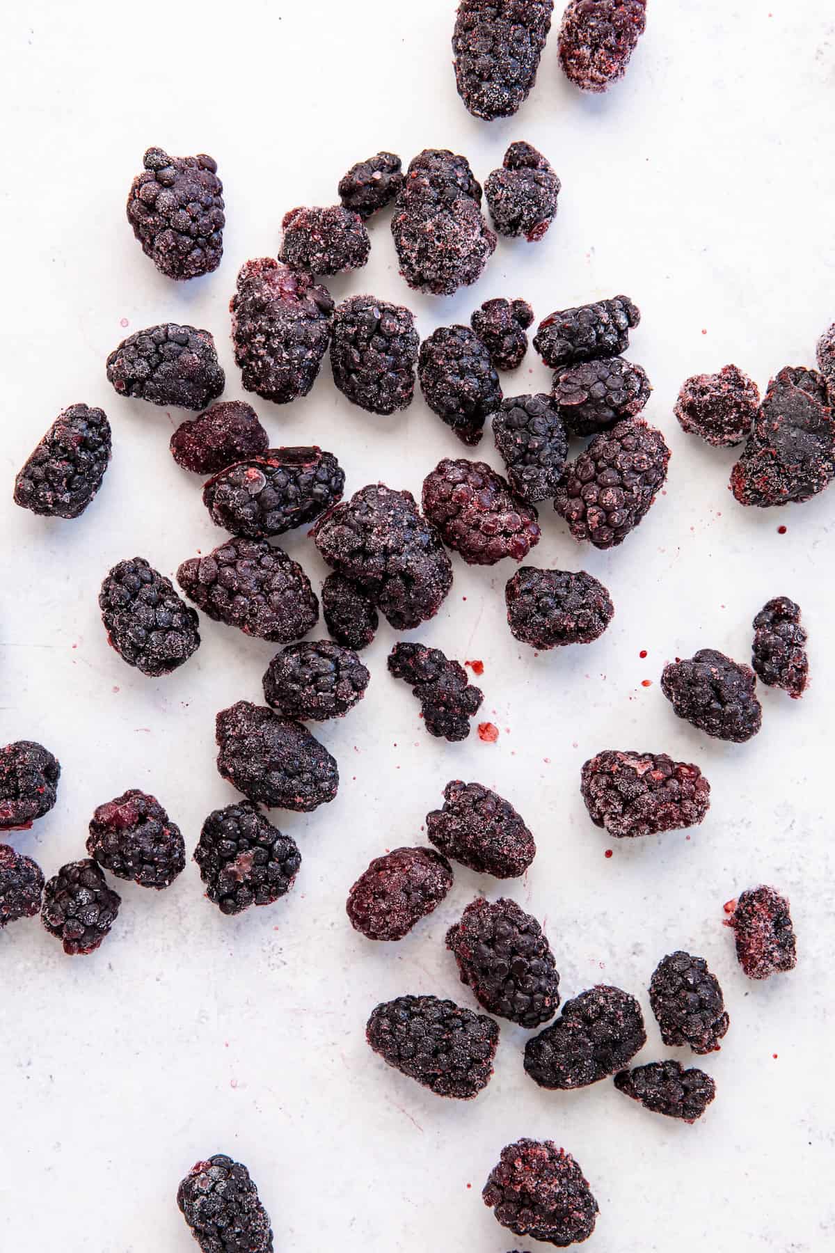 frozen Oregon blackberries on counter