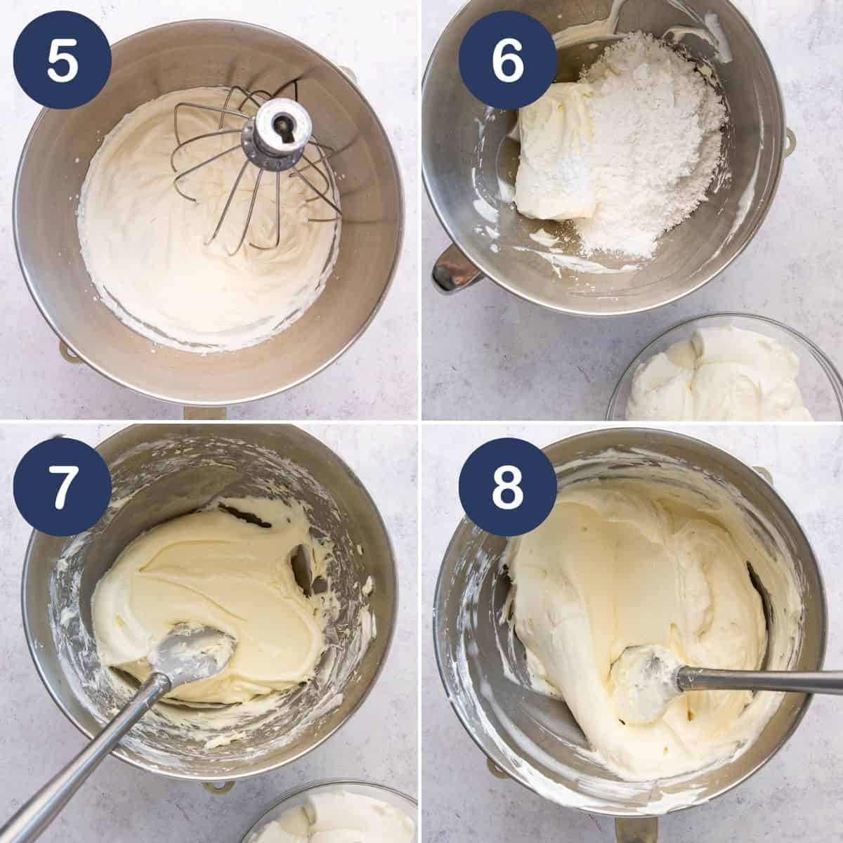 Blackberry Cheesecake Filling for Cake-Steps five to eight