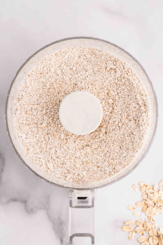 oat flour blended from quick oats in a food processor or blender